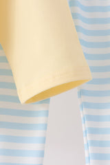 Blue airplane embroidery stripe pants set