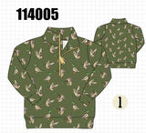 Green mallard zip pullover