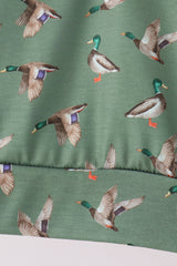 Green mallard zip pullover