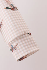 Khaki Duck Print Gingham Pullover