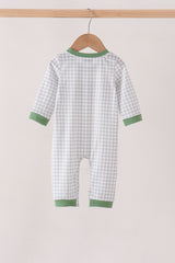 Green tools embroidery romper