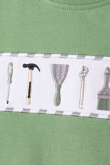 Green tools embroidery pants set