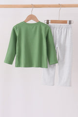 Green tools embroidery pants set