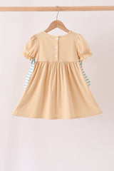 God is great god is good embroidery ruffle dress