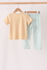 God is great god is good embroidery stripe pants set