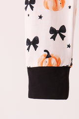 Bow pumpkin bamboo pajama set
