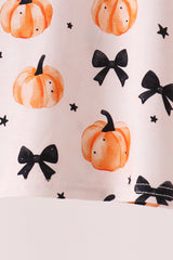 Bow pumpkin bamboo pajama set
