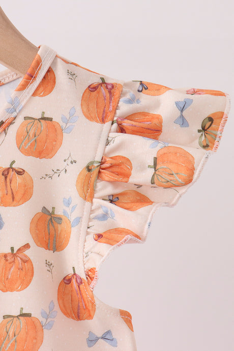 Pumpkin Bow Ruffle Dress