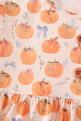 Pumpkin Bow Ruffle Dress