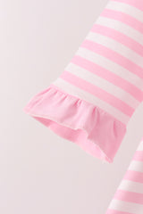 Pink football sequin stripe bloomer set
