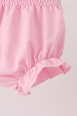 Pink football sequin stripe bloomer set