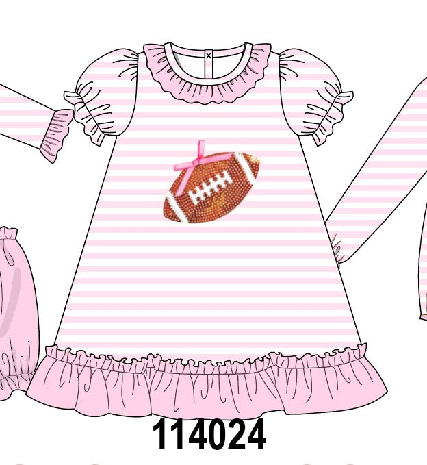 Pink football sequin stripe dress
