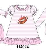 Pink football sequin stripe dress
