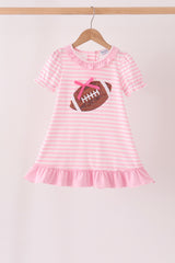 Pink football sequin stripe dress