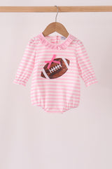 Pink football sequin stripe bubble