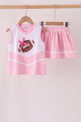 Pink football sequin skorts set