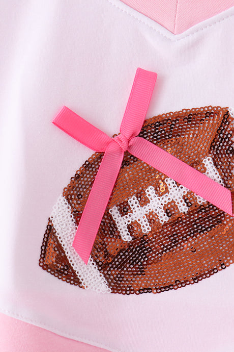 Pink football sequin skorts set