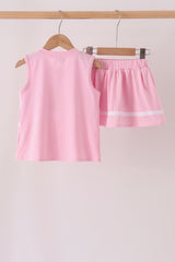 Pink football sequin skorts set