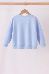 Blue football sequin mom&me top