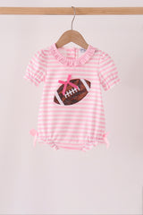 Pink football sequin stripe ruffle bubble