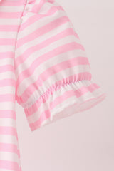Pink football sequin stripe ruffle bubble