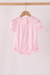 Pink football sequin stripe ruffle bubble