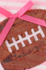 Pink football sequin stripe ruffle bubble