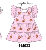 Pink football sequin tiered dress