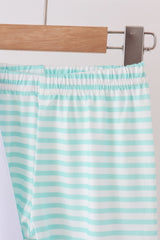 Green excavator french knot stripe pants set