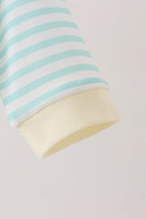 Green excavator french knot stripe romper