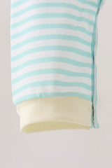 Green excavator french knot stripe romper