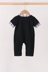Black Ghost Embroidery Romper