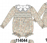 Floral smocked lace bubble