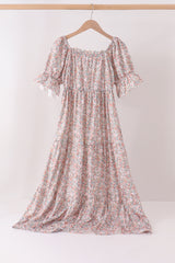 Floral print tiered mom dress