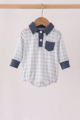 Teal pocket plaid bubble