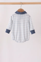 Teal pocket plaid bubble