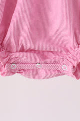 Pink corduroy lace smocked bubble