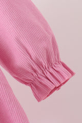 Pink corduroy lace smocked dress