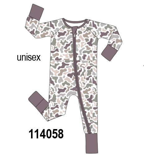 Camouflage bamboo romper