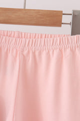 Pink Ghost Embroidery Pants Set