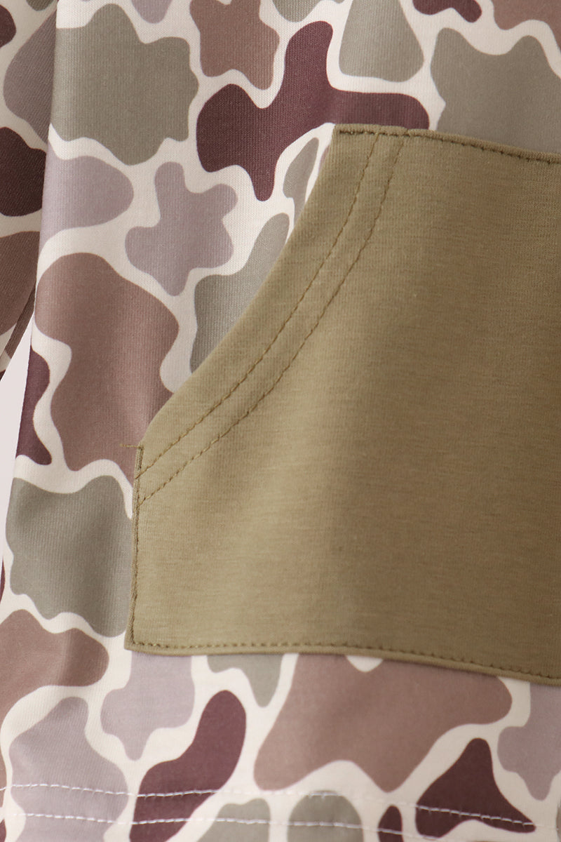 Camouflage deer embroidery hoodie