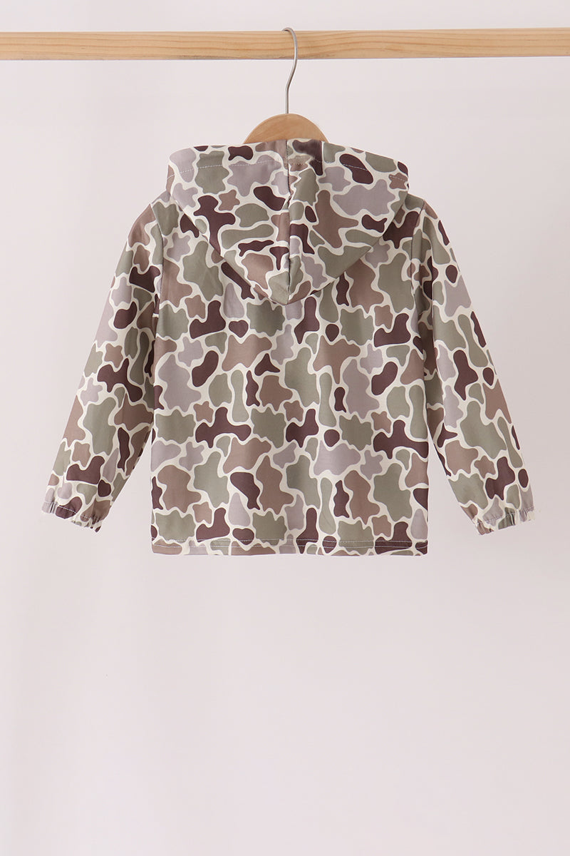 Camouflage deer embroidery hoodie