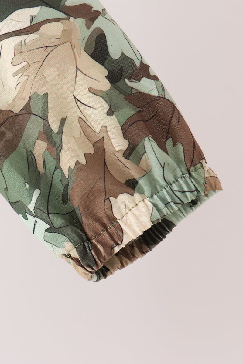 Camouflage puppy embroidery hoodie
