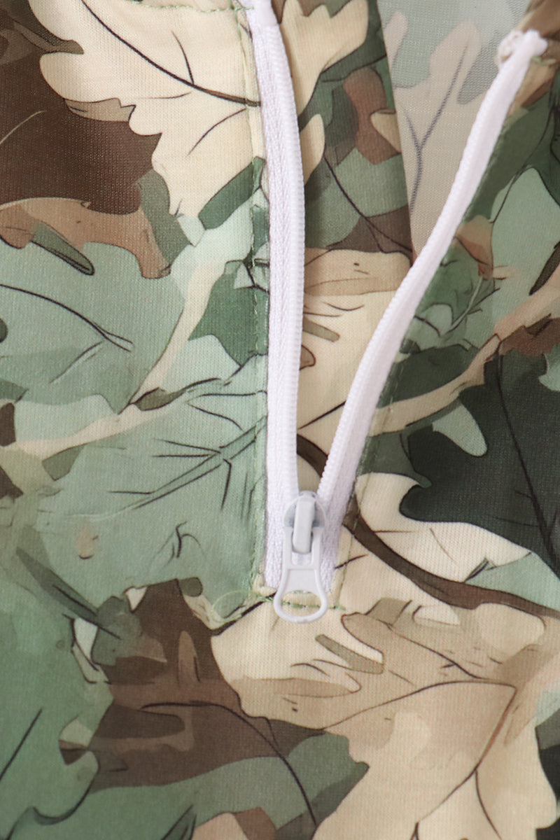 Camouflage puppy embroidery hoodie