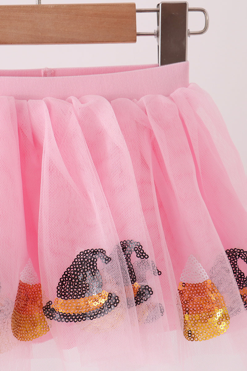 Pink candy sequin tutu skirts