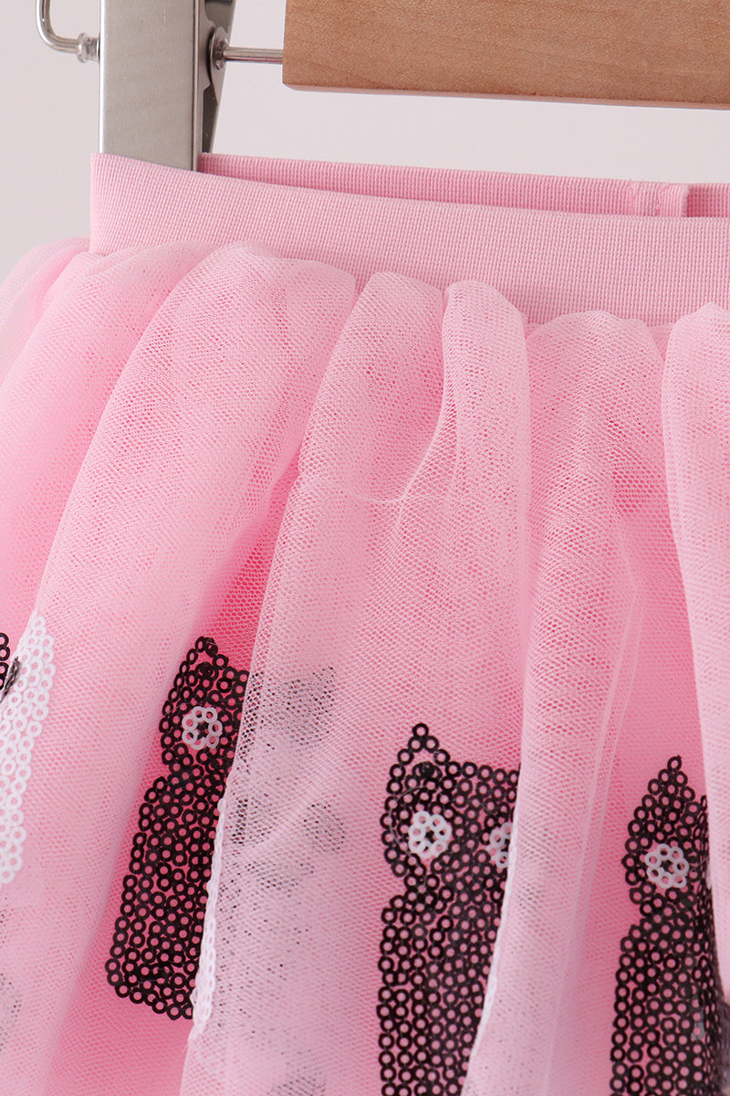 Pink ghost sequin tutu skirts