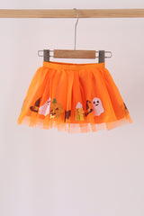 Orange pumpkin bat sequin tutu skirts