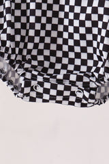 Black car embroidery checkered bubble