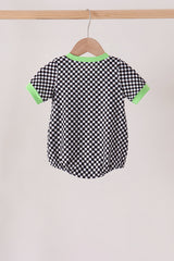 Black car embroidery checkered bubble