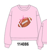 Pink football sequin mom&me top